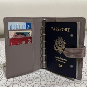 Louis Vuitton Taupe Textured Leather Agenda/Passport Holder